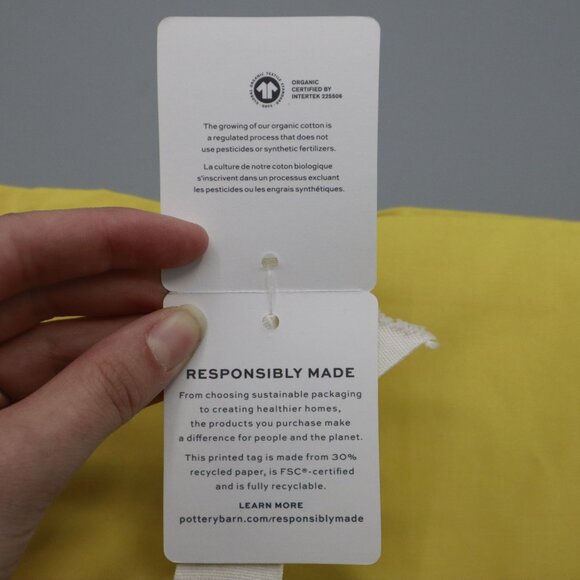 Pottery Barn Morgan Organic Cotton Napkin Yellow Picnic Table Setting Bright NWT - Picture 10 of 15